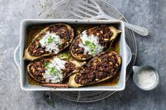 Aubergines with minced lamb