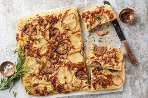 Pear and fig focaccia