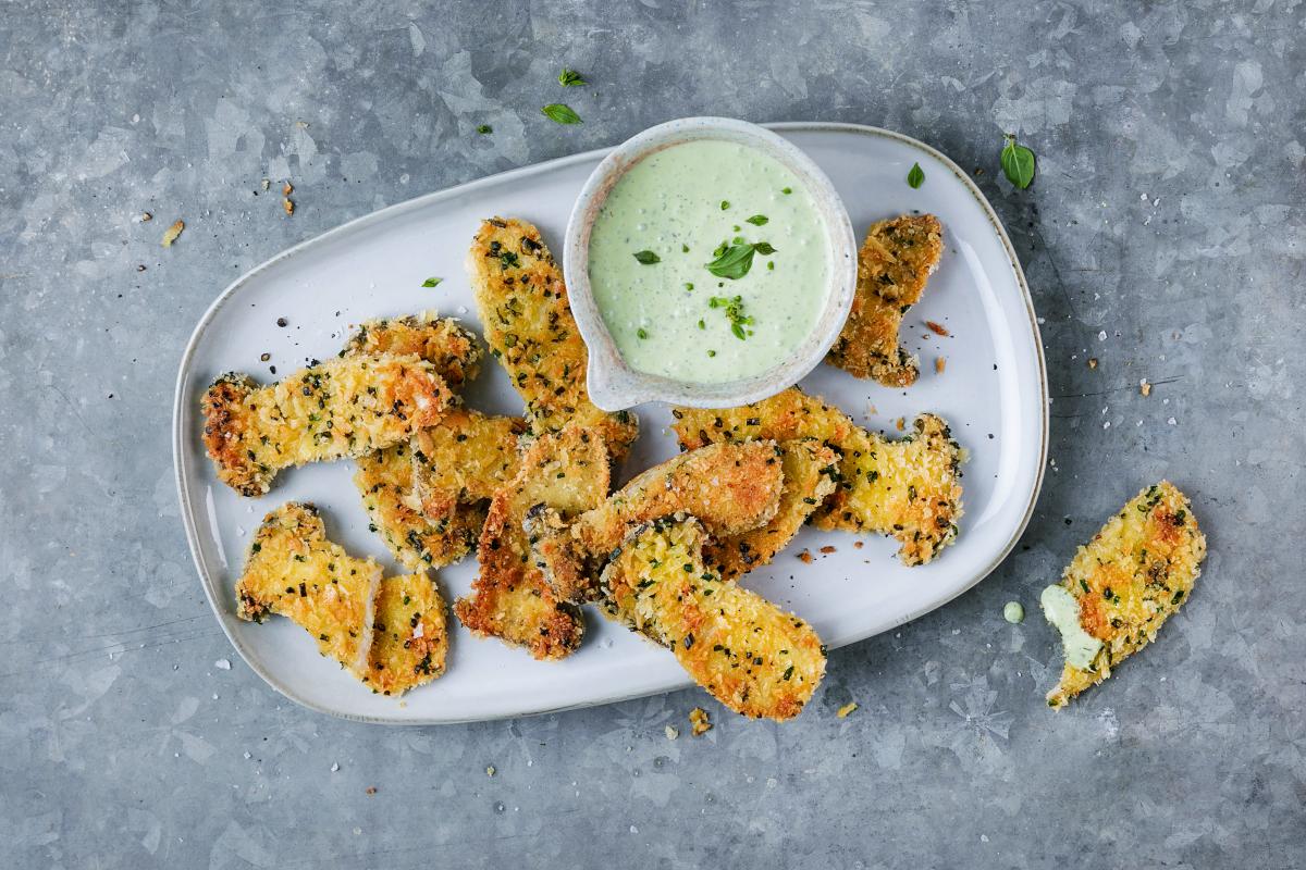 Breaded mushrooms with a dip - Recipes | fooby.ch