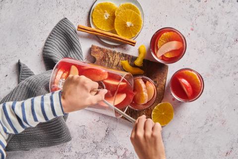 Apple and elderberry punch with orange