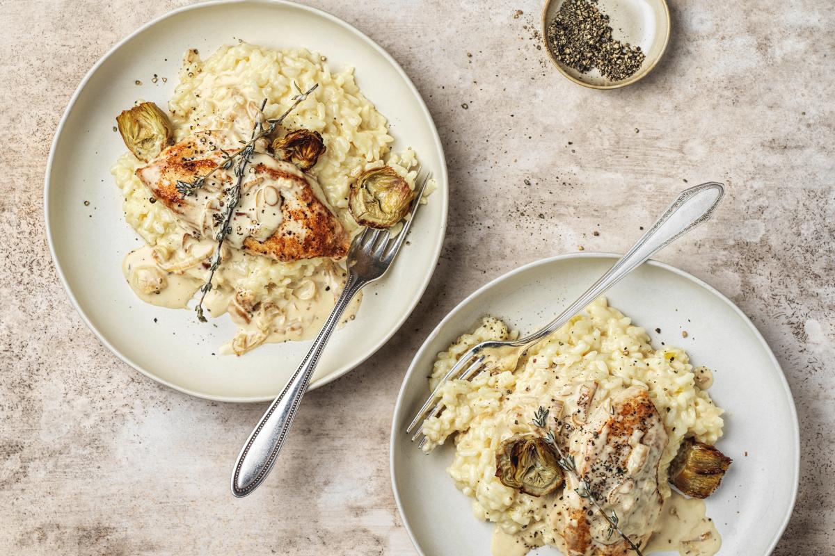 Creamy chicken breast with parmesan risotto - Recipes | fooby.ch