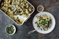 Baked risotto with cavolo nero and sage
