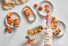 Pancake-Spiessli mit Erdbeeren und Bananen
