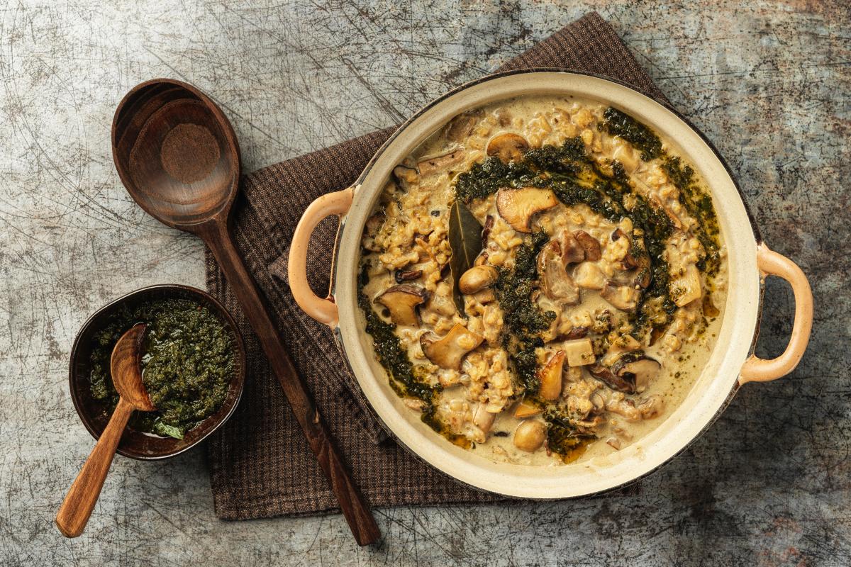 Creamy pearl barley and mushroom risotto - Recipes | fooby.ch