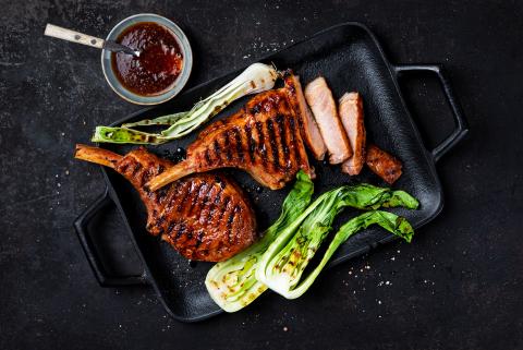 Pork cutlets with honey & soy marinade