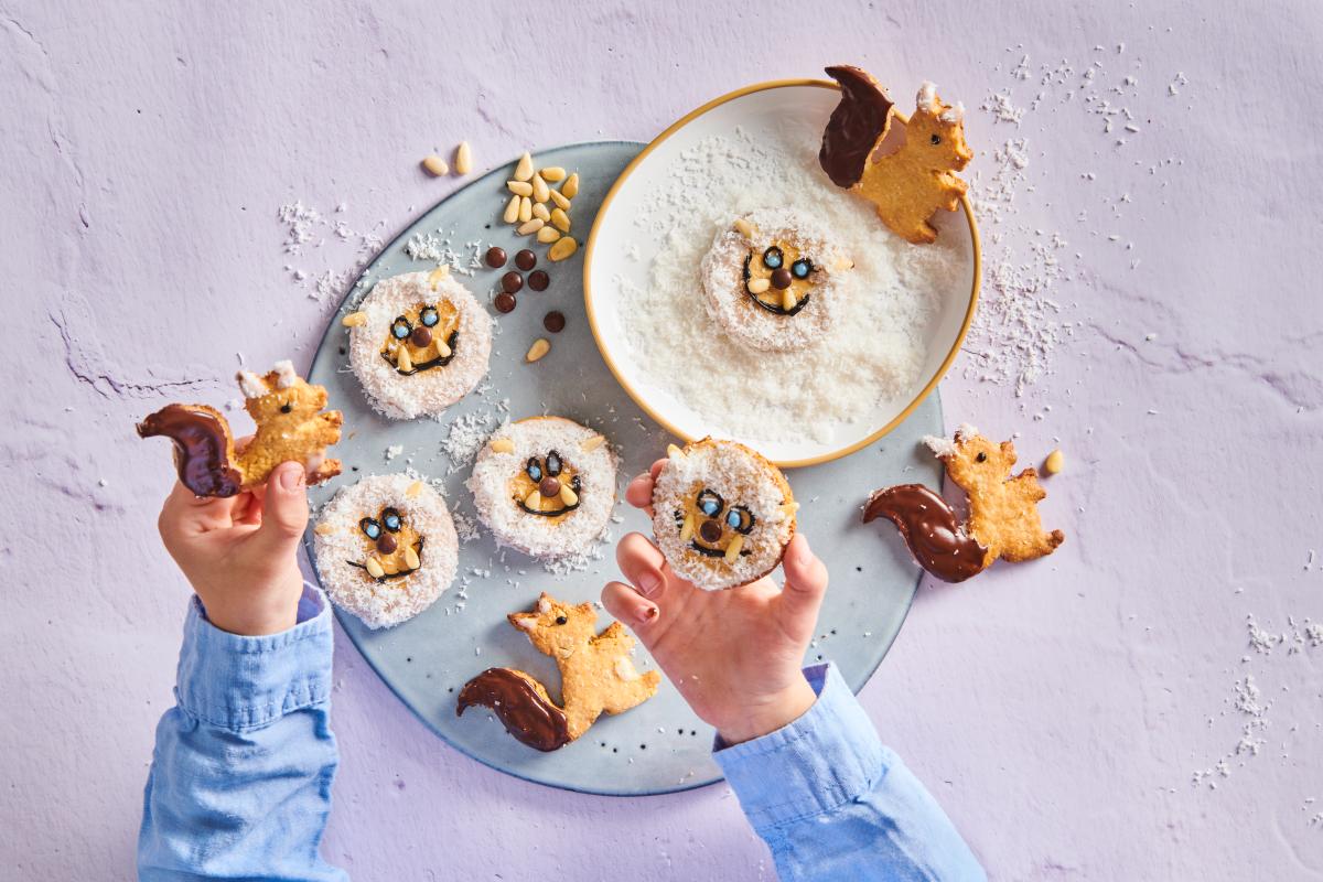 Snow monster and squirrel biscuits - Recipes | little FOOBY