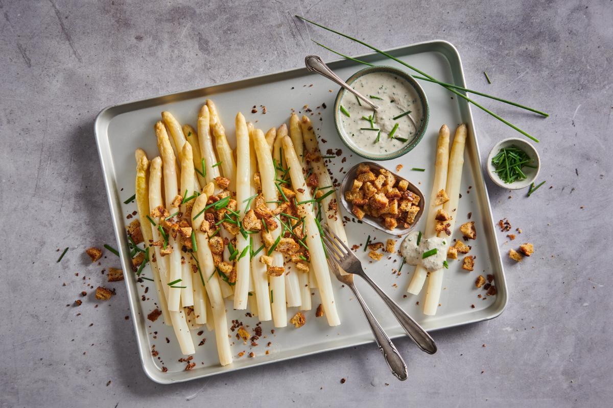 Weisse Spargeln mit veganer Mayonnaise Rezepte fooby.ch