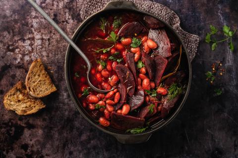 Bean and beetroot stew