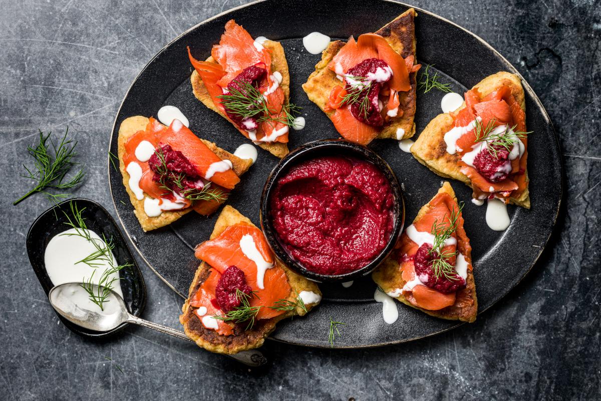 Scottish tattie scones with beetroot puree - Recipes | fooby.ch
