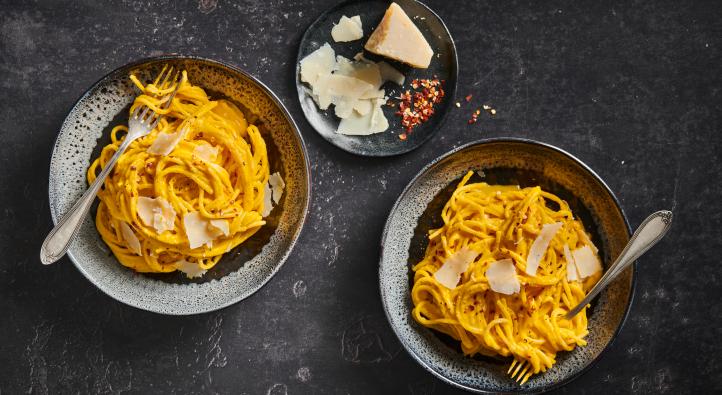 Cremige Kürbis-Spaghetti