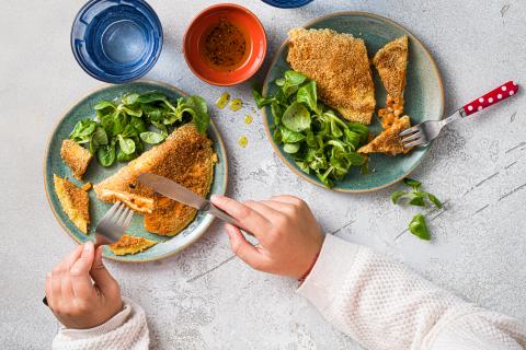 Crispy omelettes with squash filling