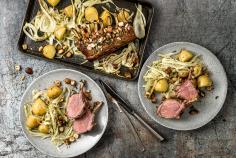 Racks of lamb with fennel and baby potatoes