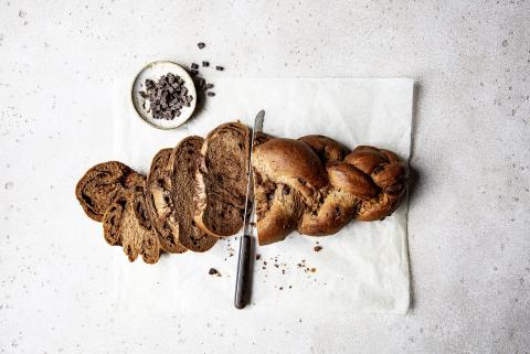 Braided chocolate loaf