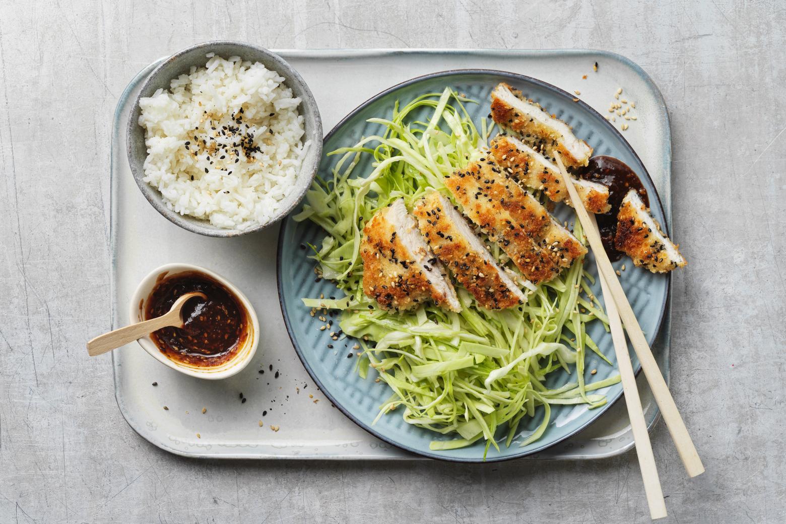 Scaloppine di pollo Tonkatsu con cavolo - Ricette