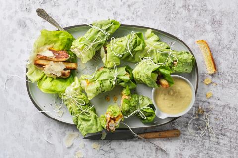 Caesar salad rolls
