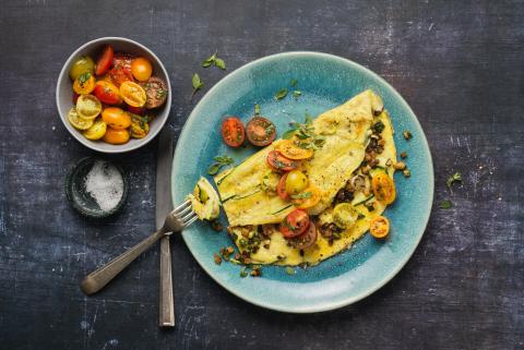 Omelettes with courgette