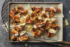 Grilled chicken wings with lemon and parmesan
