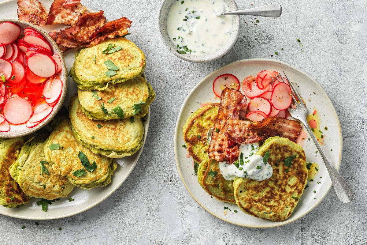 Herb pancakes with radishes - Recipes | fooby.ch