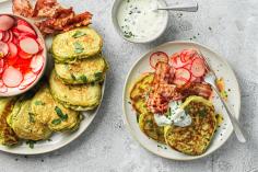 Herb pancakes with radishes