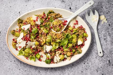 Brussels sprout and pearl couscous salad