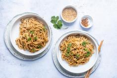 Spring onion and sesame rice noodles