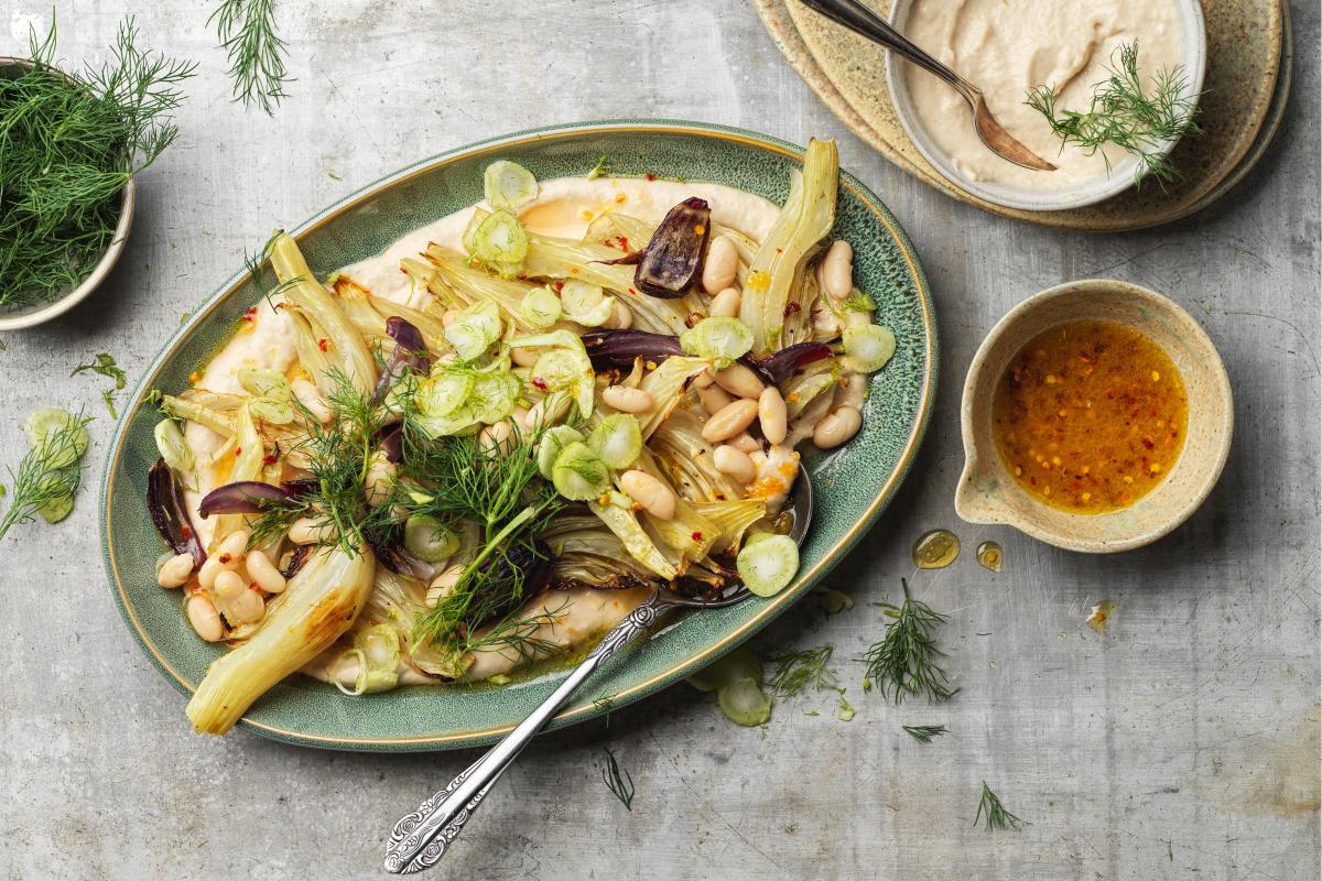 Fenouil au four sur lit de crème aux haricots blancs - Recette | fooby.ch