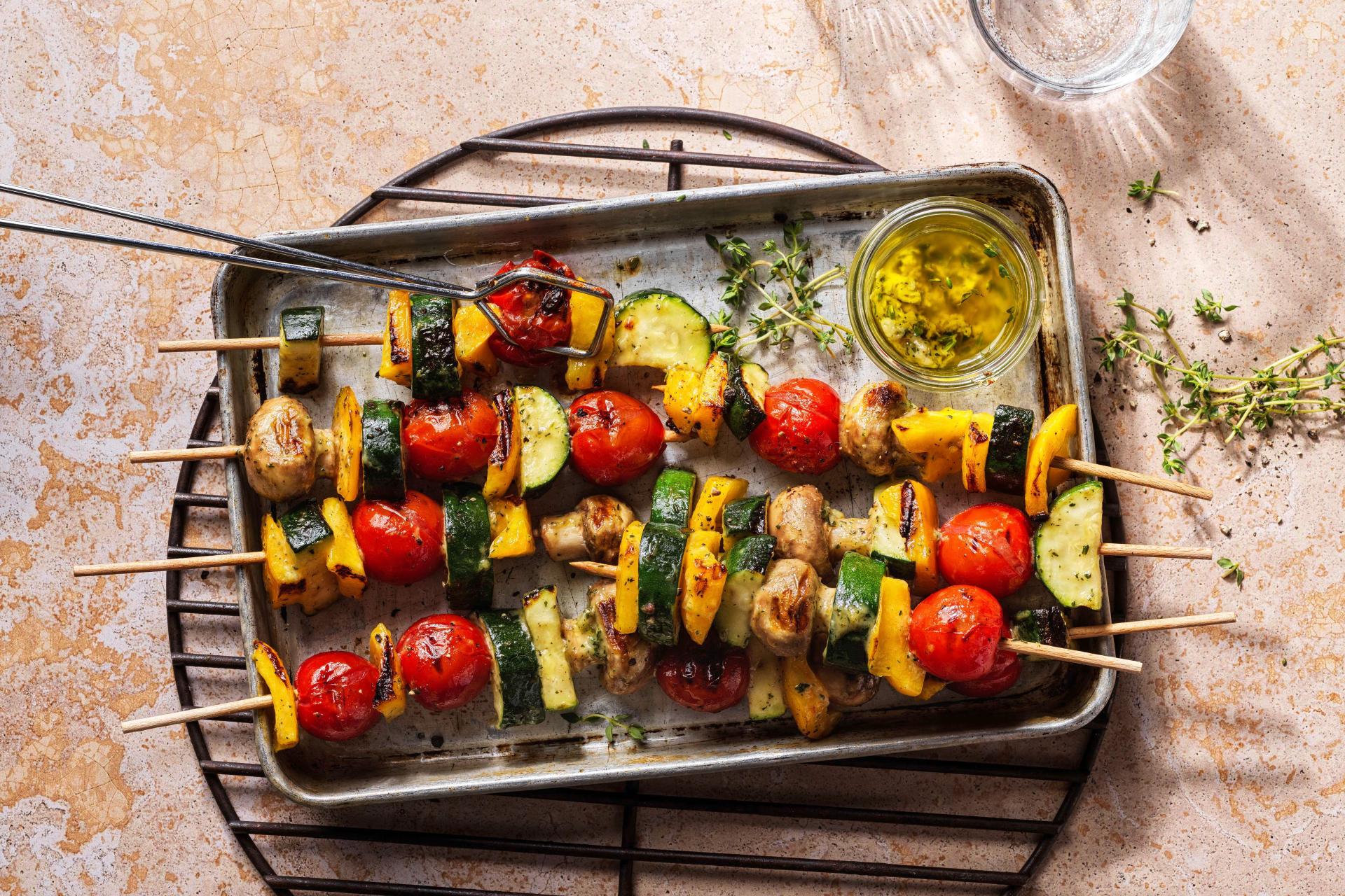 recette Brochettes de légumes d'été au barbecue pour 4 personnes 