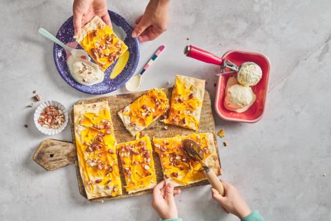 Tarte flambée sucrée à la courge