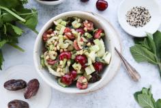 Celery salad with cherries and dates