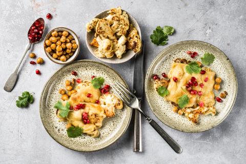 Vegan raclette with chickpeas