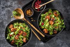 Bacon and chestnuts with lamb's lettuce