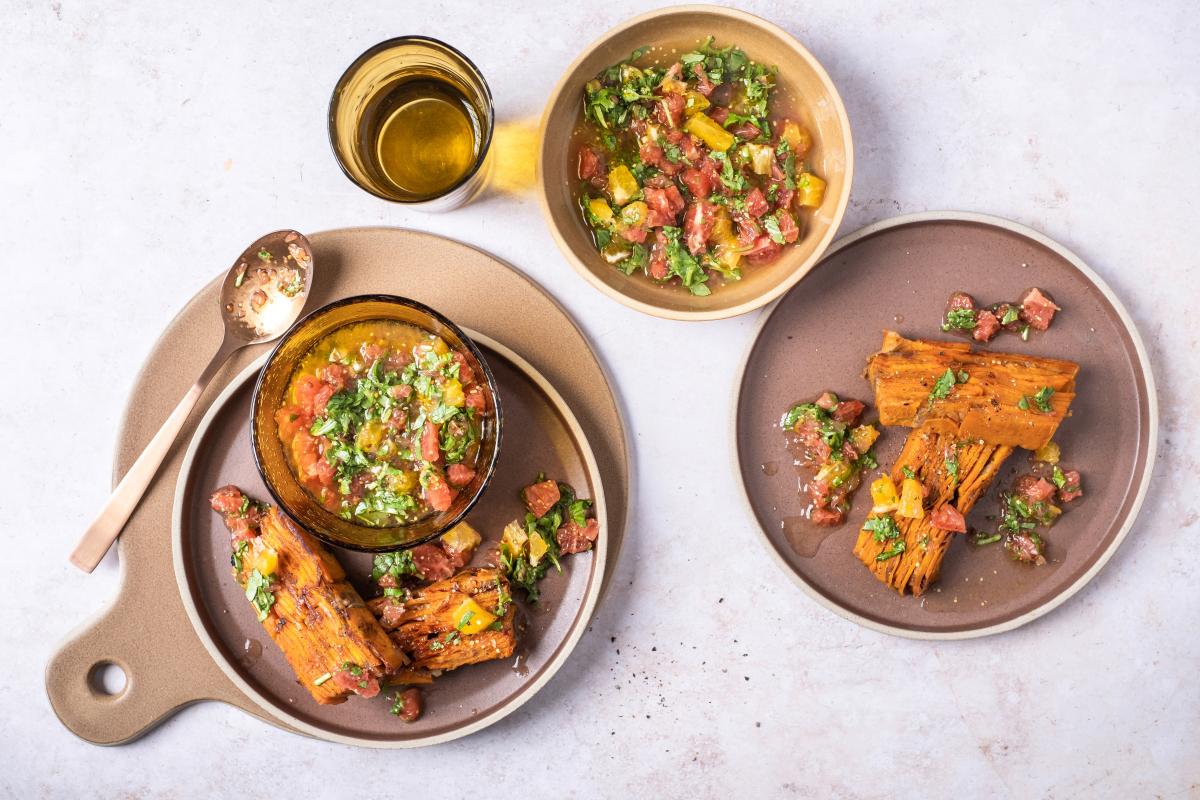 Sweet potato terrine with citrus salsa - Recipes | fooby.ch