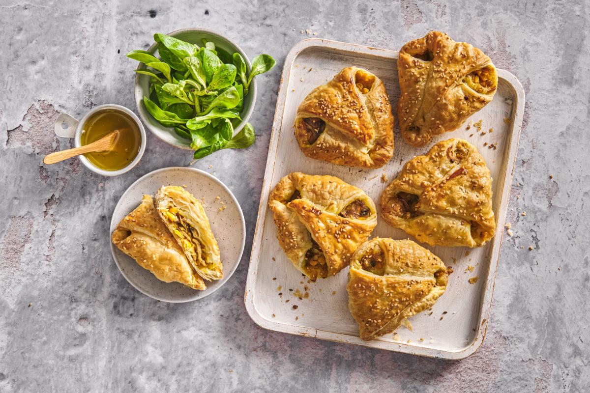 Filled mushroom & sweetcorn turnovers - Recipes | fooby.ch