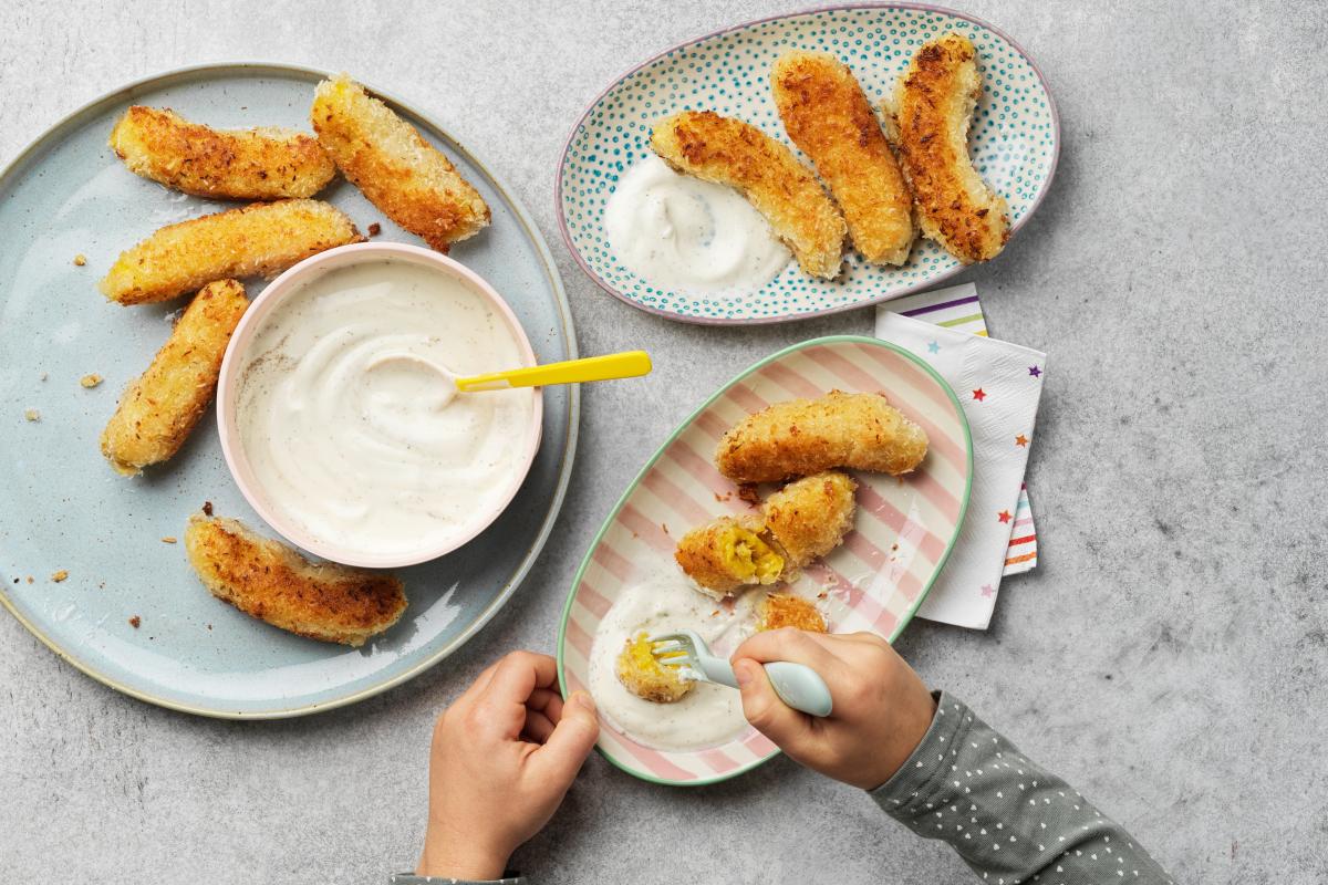 Gebackene Bananen mit Vanille-Dip - Rezepte | little FOOBY