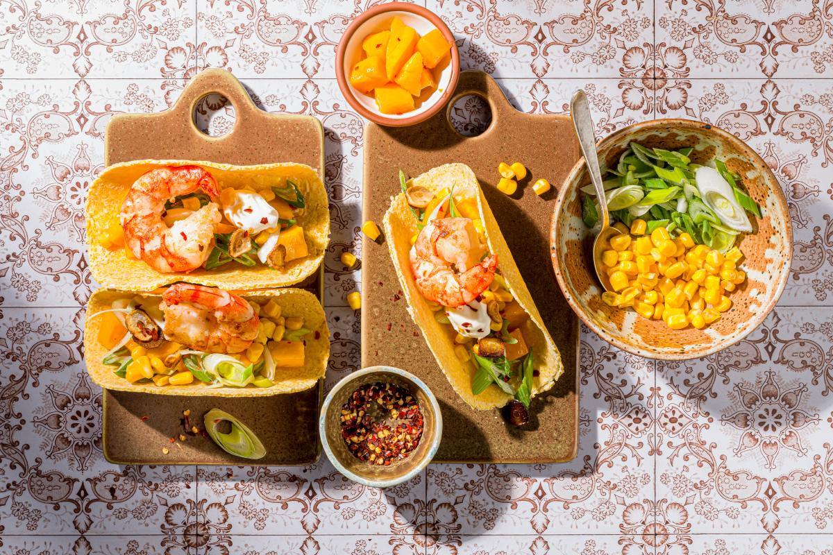 Tacos with prawns and mango - Recipes | fooby.ch