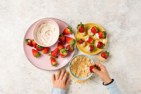 Cheesecake-Erdbeeren