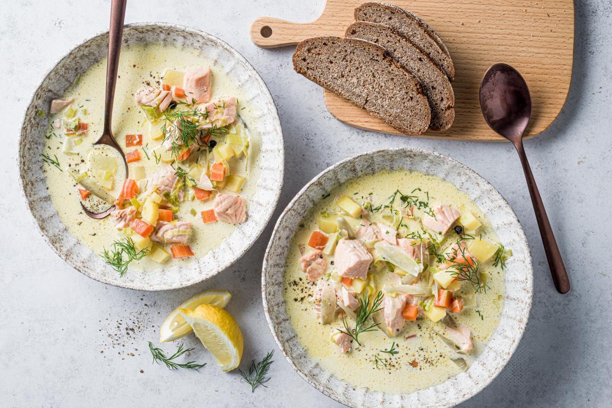 Lohikeitto (Finnish salmon soup) - Recipes | fooby.ch