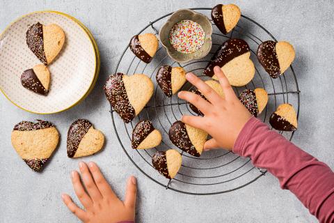 Cuoricini alla vaniglia con cioccolato 