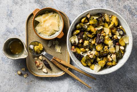 Warm vanilla and Brussels sprout salad