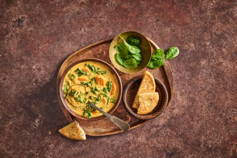 Carrot and spinach dal