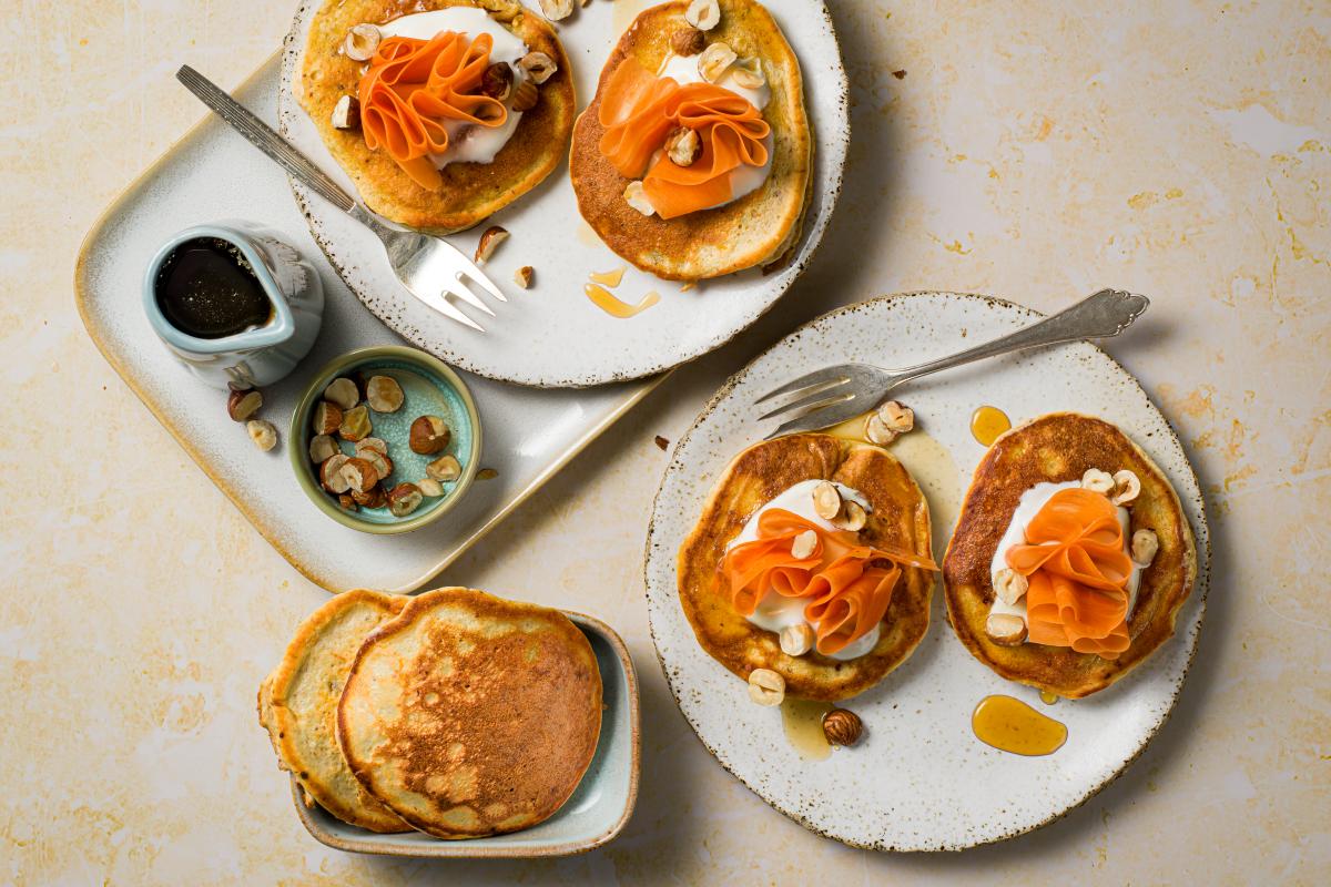 Haselnuss-Pancakes mit Rüebli - Rezepte | fooby.ch