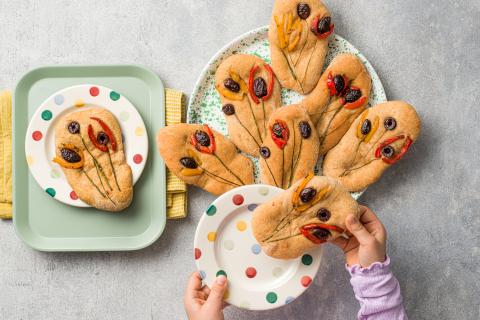 Mini-focaccia de printemps