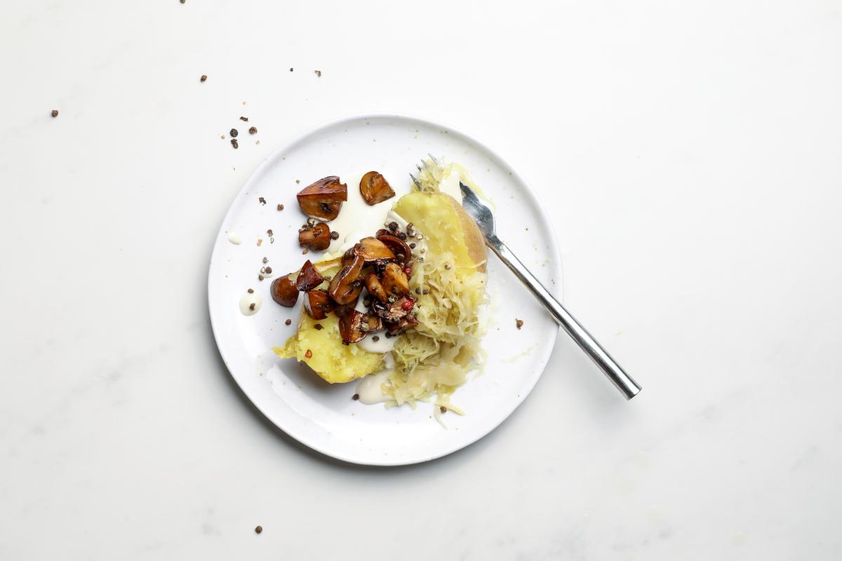 Baked potatoes with mushrooms - Recipes | fooby.ch