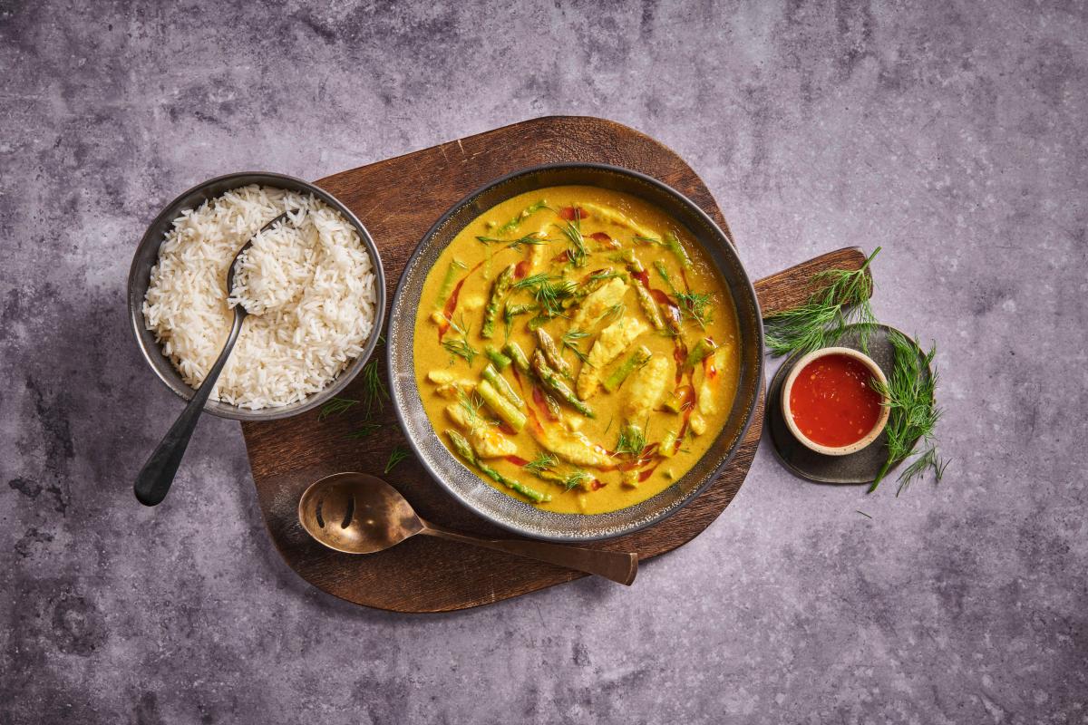 Asparagus and fish curry - Recipes | fooby.ch