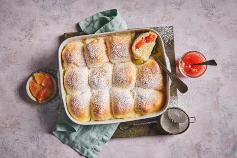Dampfnudeln mit Blutorangen