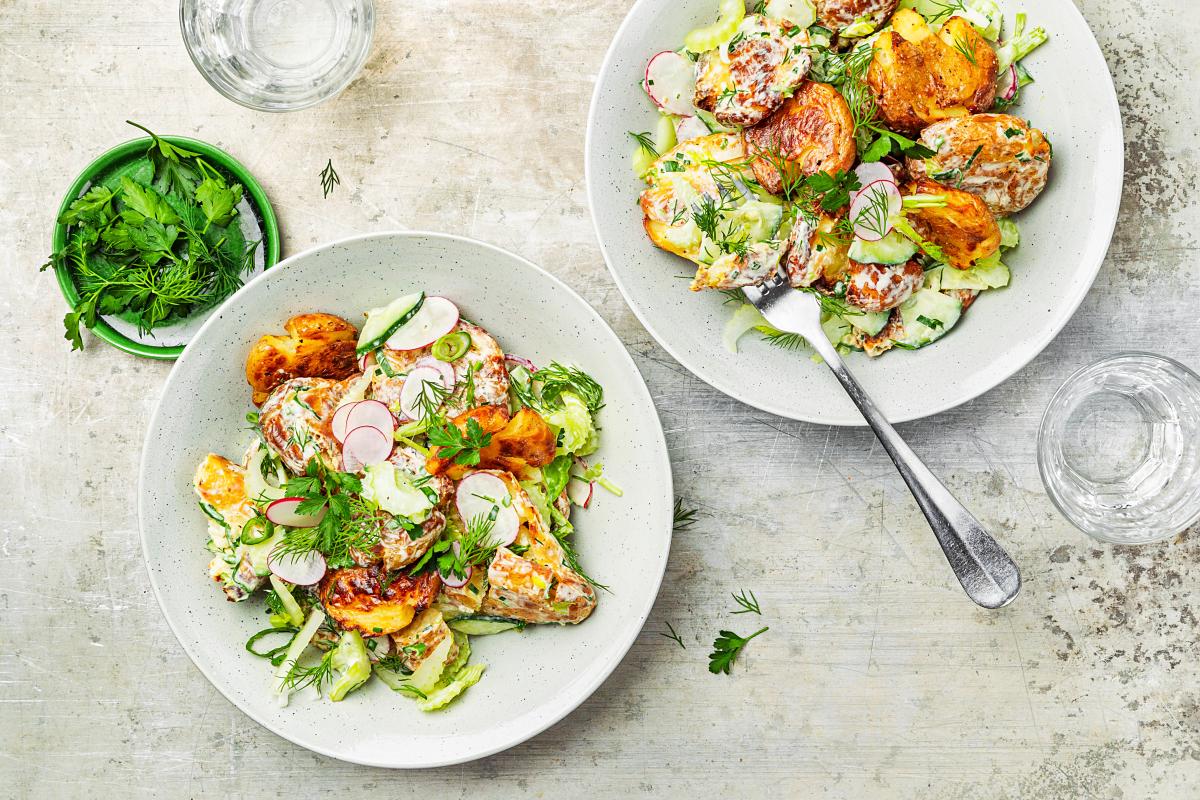 Smashed potato salad