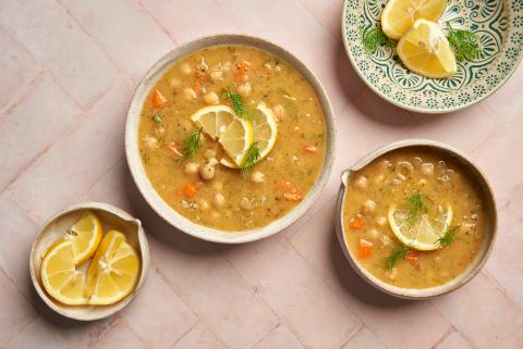 Potée végane au citron et aux pois chiches