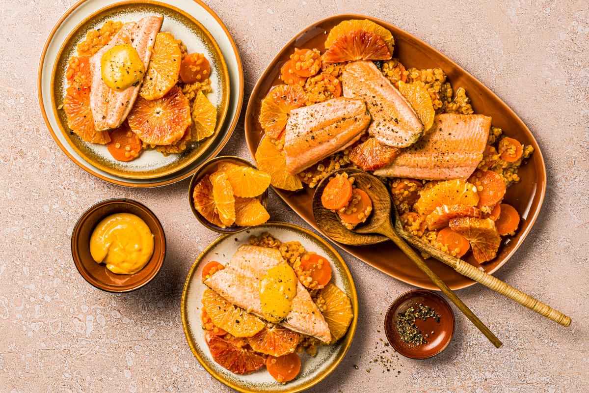 Saibling mit Orangen-Linsensalat - Rezepte | fooby.ch