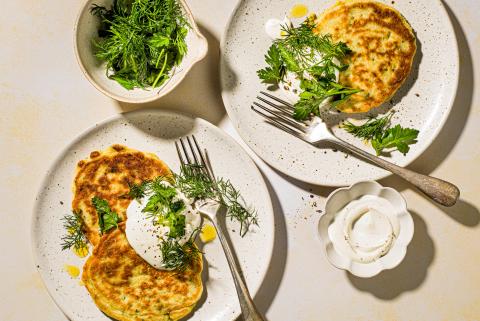 Potato and herb pancakes