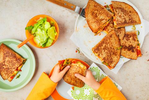 Tomato and mozzarella quesadillas